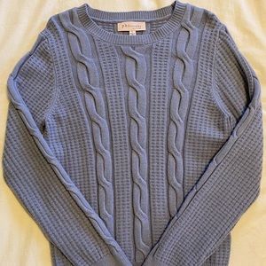 Philosophy Cable Knit light blue sweater, size large, never worn